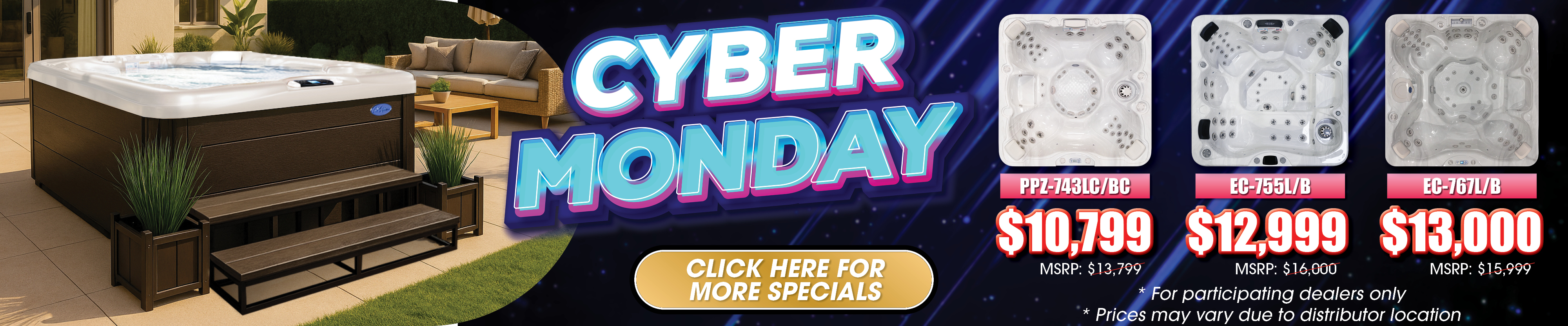 Calspas hot tub being used in a family setting - Mendoza